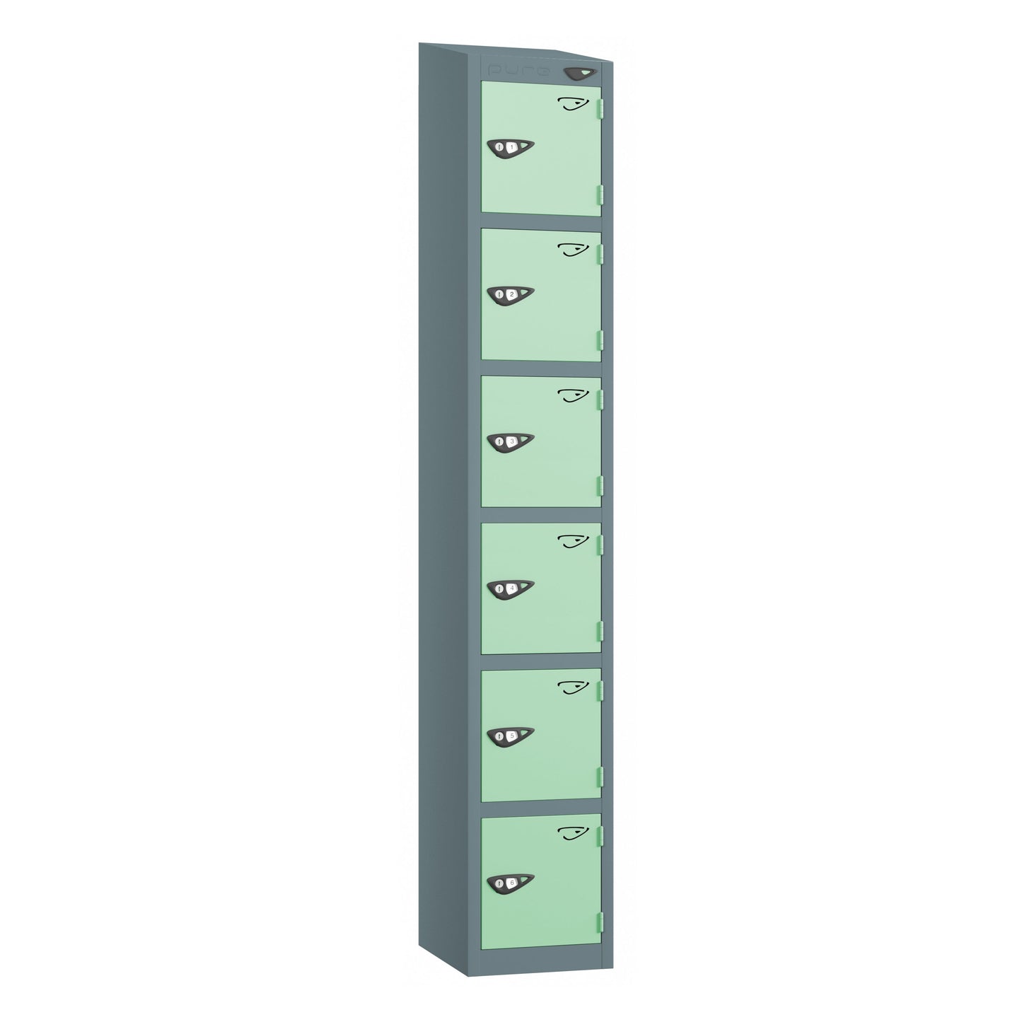 Pure Prime 6 Door Sloping Top Locker H1950/1800xW450xD450mm