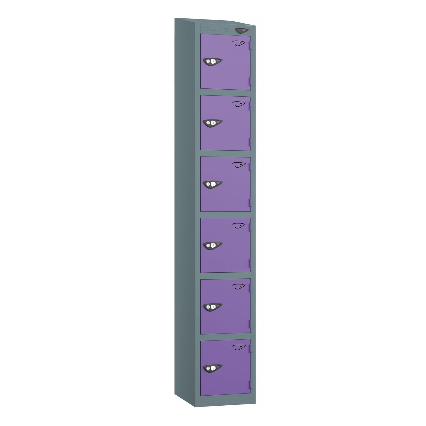 Pure Prime 6 Door Sloping Top Locker H1950/1800xW300xD380mm