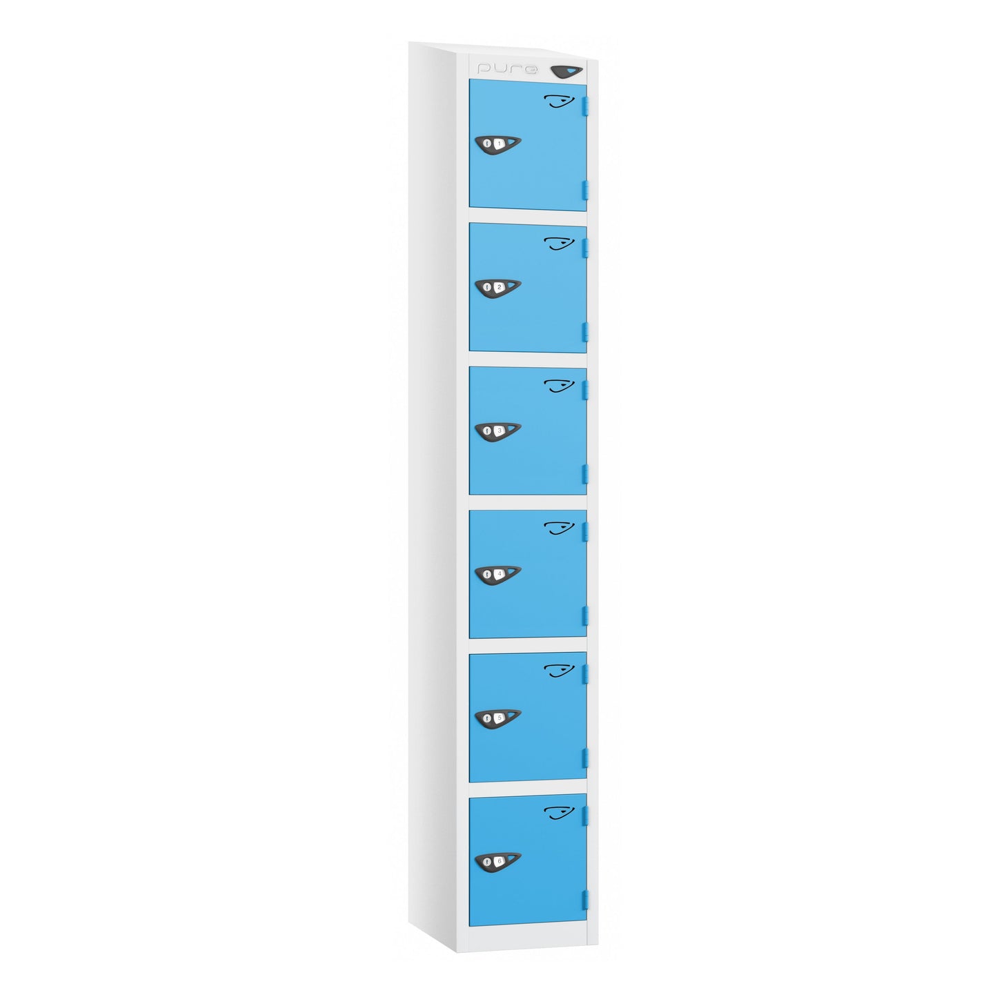 Pure Prime 6 Door Sloping Top Locker H1950/1800xW450xD450mm