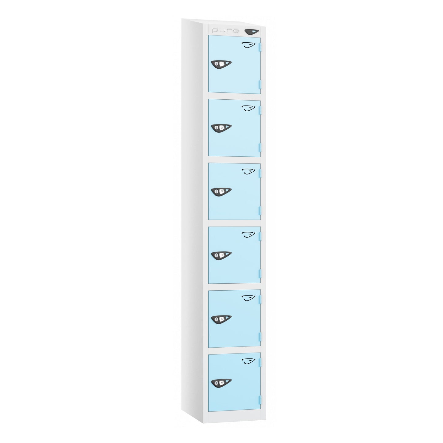 Pure Prime 6 Door Sloping Top Locker H1950/1800xW450xD450mm