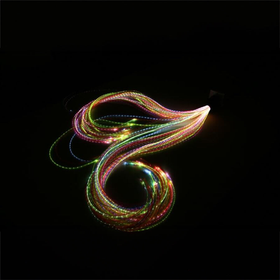 Mains White Sensory Twinkle Light Source With 100 x 1000mm Rainbow Strands