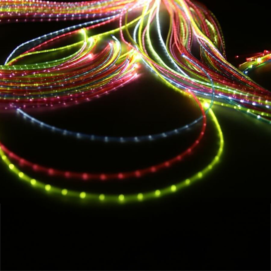 Mains White Sensory Twinkle Light Source With 100 x 1000mm Rainbow Strands