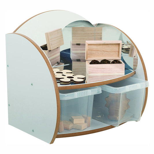 Mini Shelf with Mirrors & Clear Trays