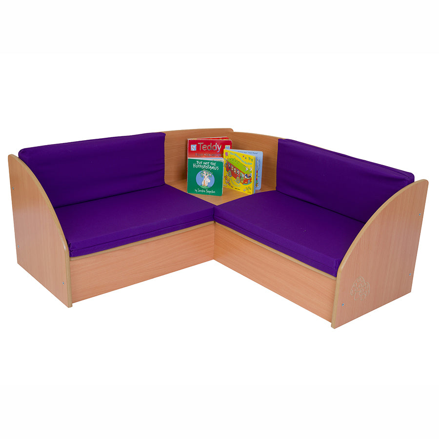 Reading Corner Seat with Purple Cushions
