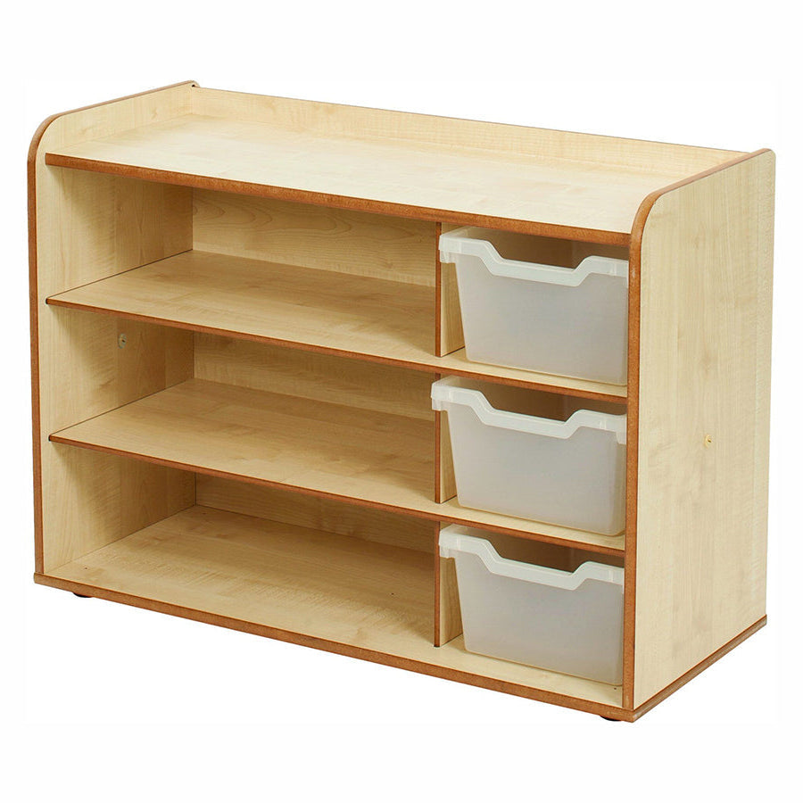 3 Tray Unit with Shelves and Clear Trays