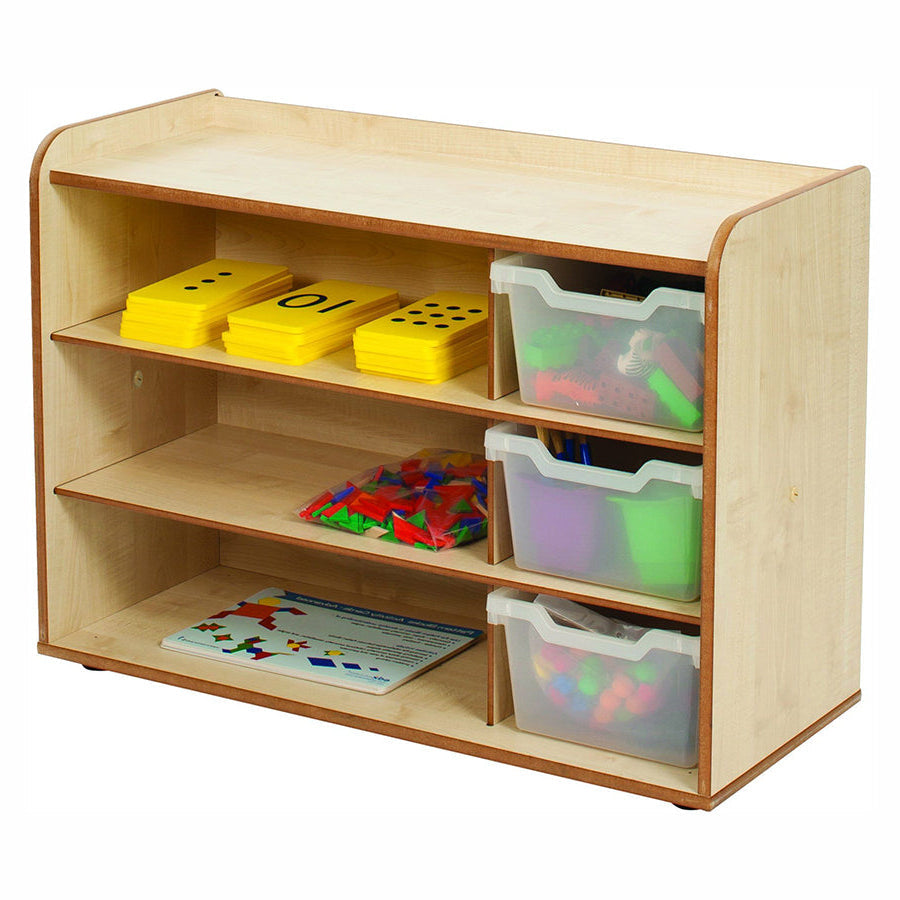 3 Tray Unit with Shelves and Clear Trays