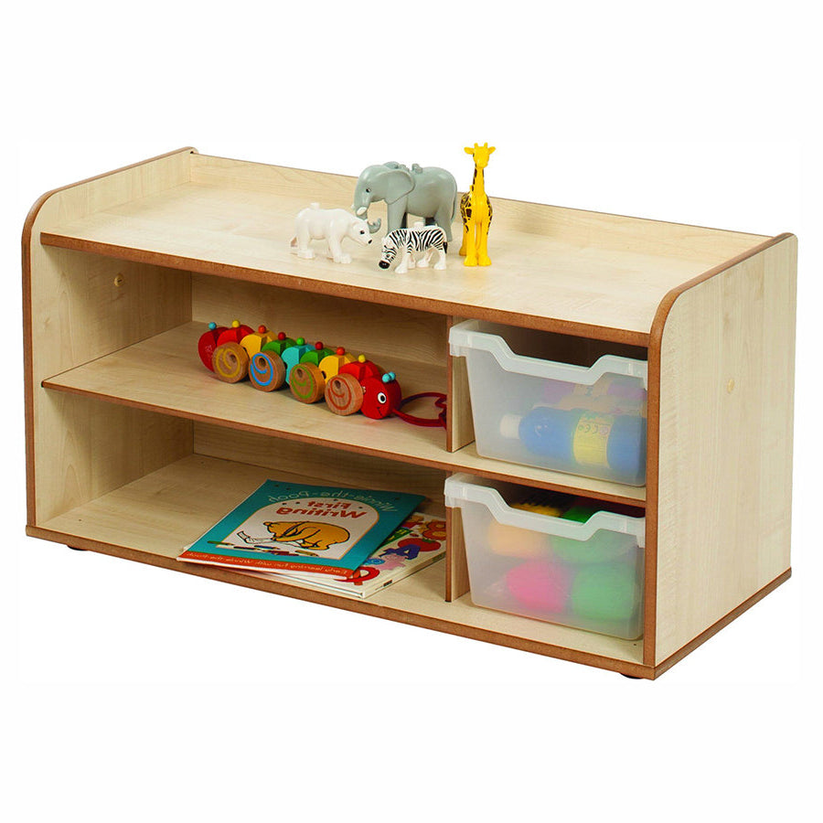 2 Tray Unit with Shelves & Clear Trays