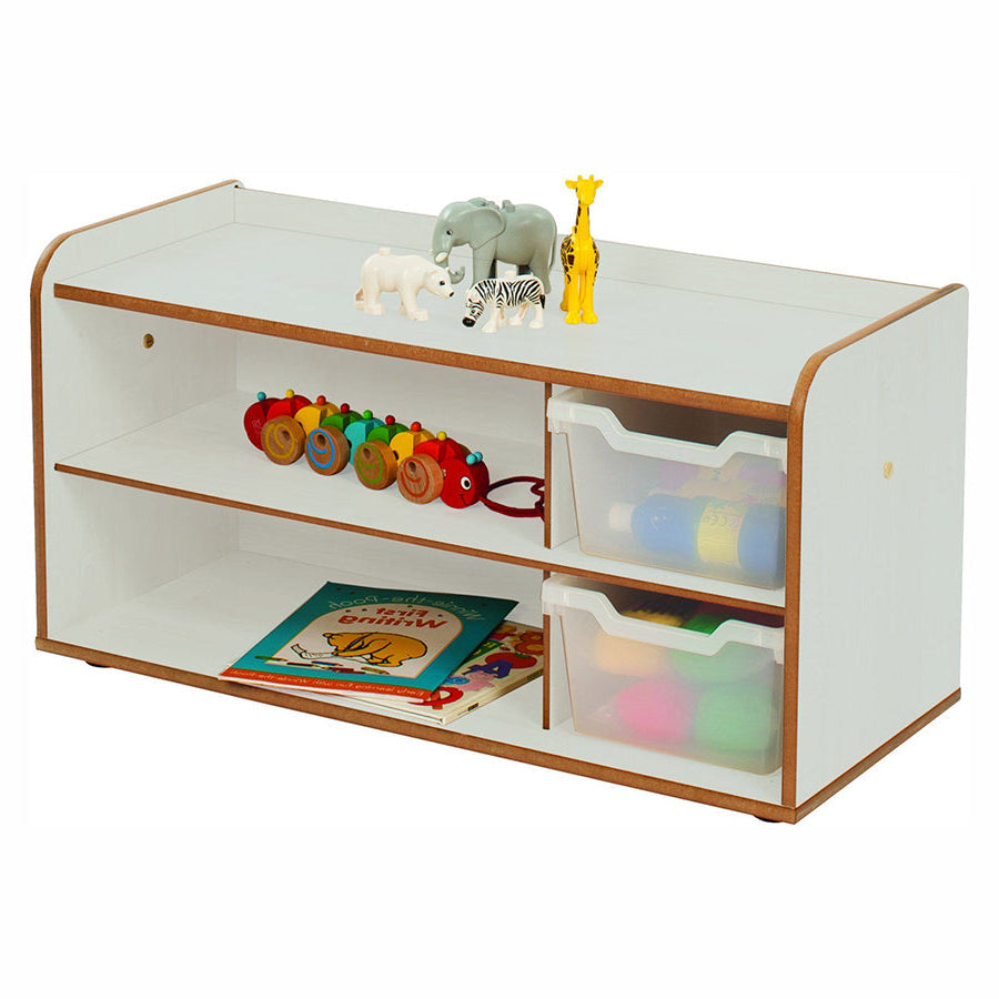 2 Tray Unit with Shelves & Clear Trays