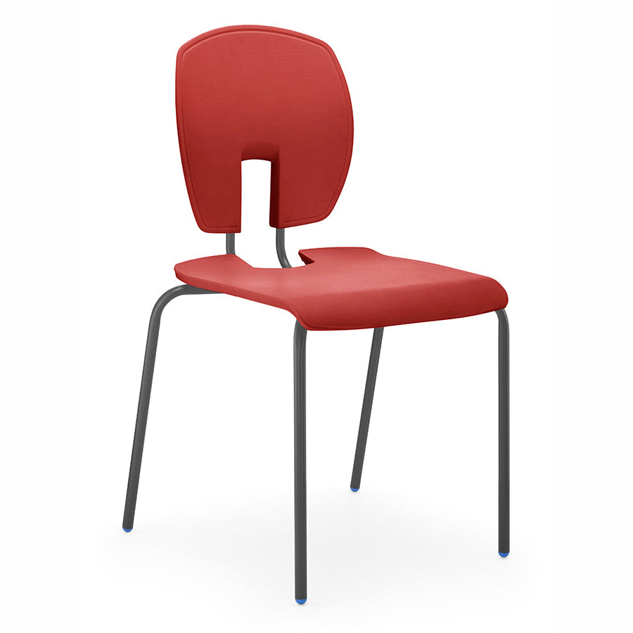 SE Curve Chair Indian Red Poly Seat and Dark Grey Steel Frame CS30022