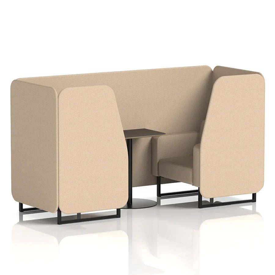 Brixworth Booth in Single Tone - 2 Seater with Black Table
