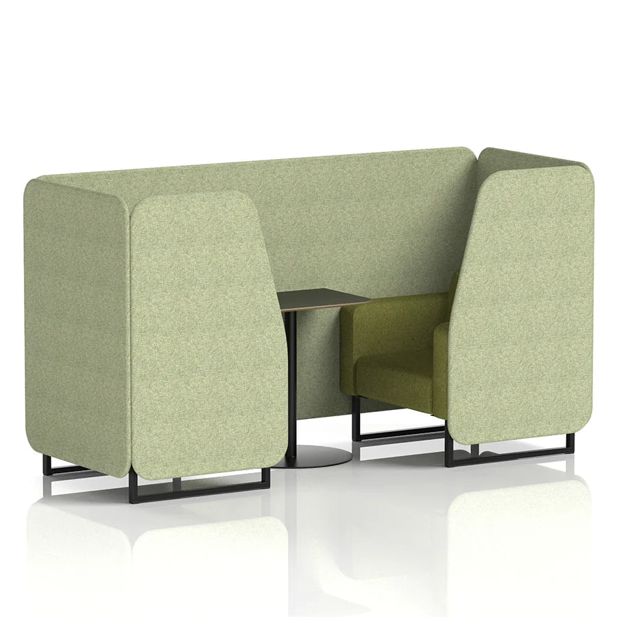 Brixworth Booth in Two Tone - 2 Seater with Black Table