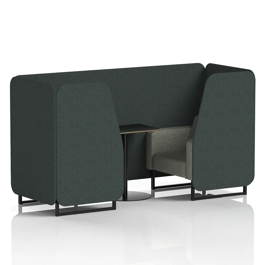 Brixworth Booth in Two Tone - 2 Seater with Black Table