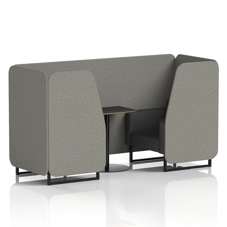 Brixworth Booth in Two Tone - 2 Seater with Black Table