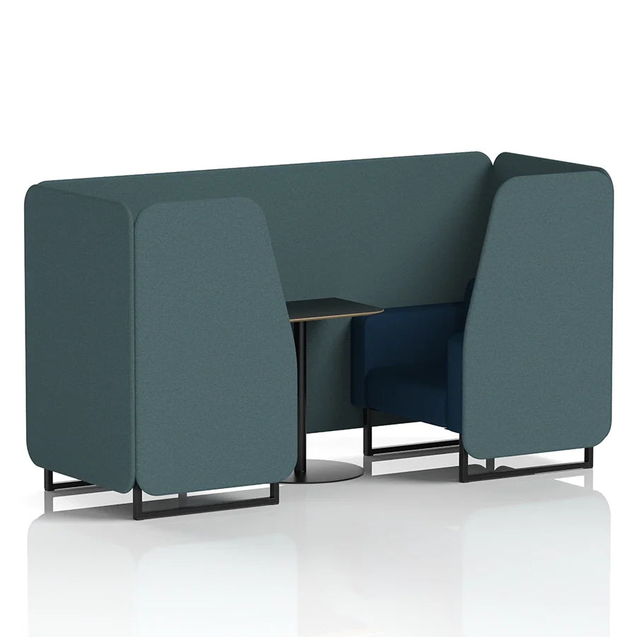 Brixworth Booth in Two Tone - 2 Seater with Black Table