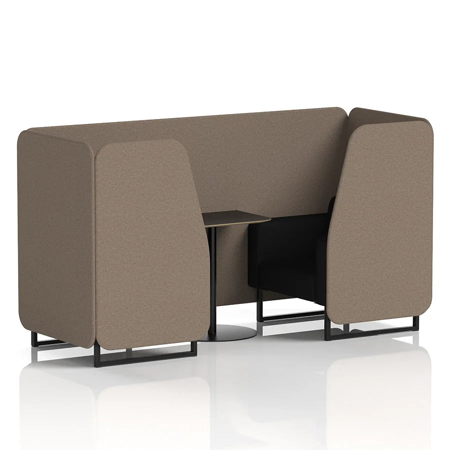 Brixworth Booth in Two Tone - 2 Seater with Black Table