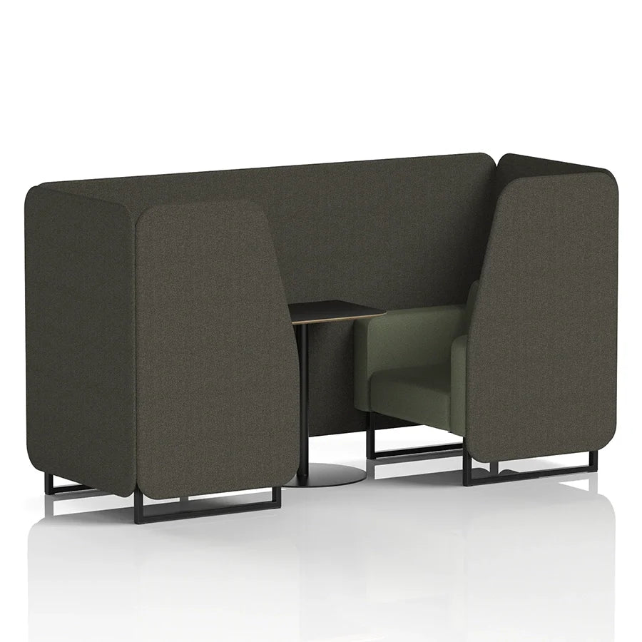 Brixworth Booth in Two Tone - 2 Seater with Black Table