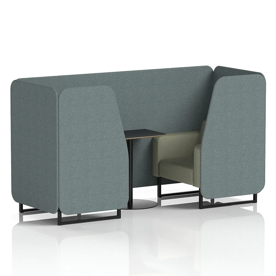 Brixworth Booth in Two Tone - 2 Seater with Black Table