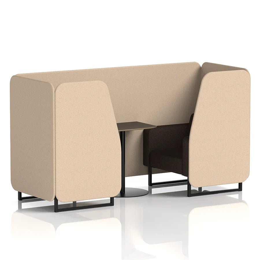 Brixworth Booth in Two Tone - 2 Seater with Black Table