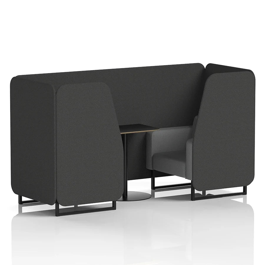 Brixworth Booth in Two Tone - 2 Seater with Black Table