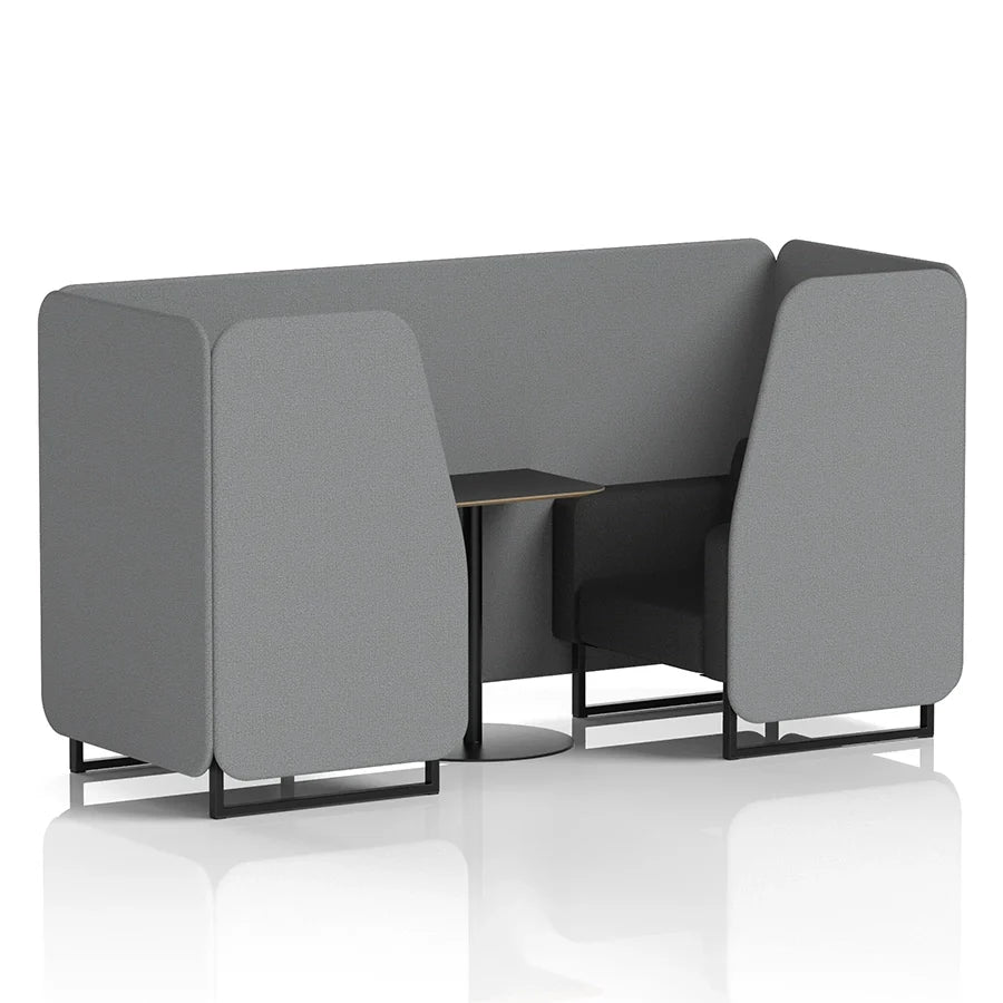 Brixworth Booth in Two Tone - 2 Seater with Black Table