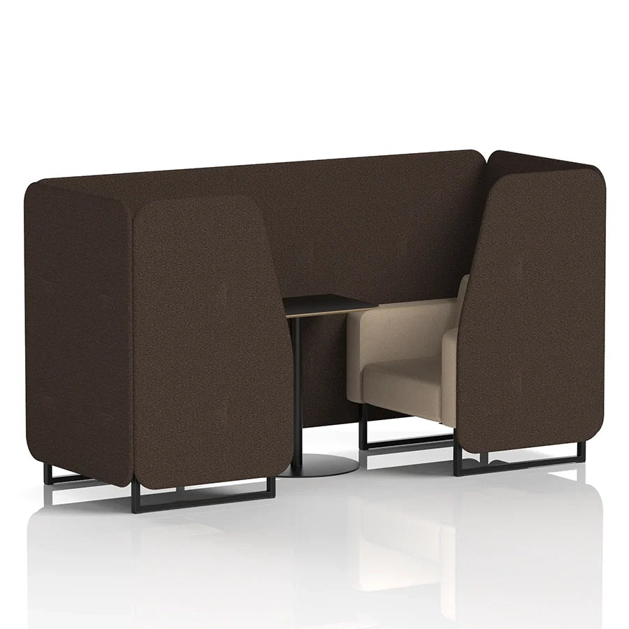 Brixworth Booth in Two Tone - 2 Seater with Black Table