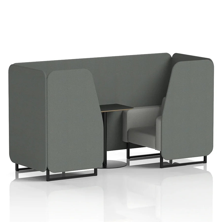 Brixworth Booth in Two Tone - 2 Seater with Black Table
