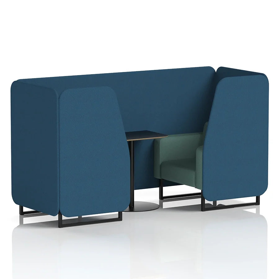 Brixworth Booth in Two Tone - 2 Seater with Black Table