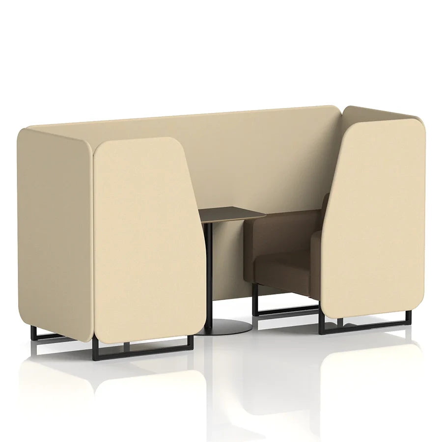 Brixworth Booth in Two Tone - 2 Seater with Black Table