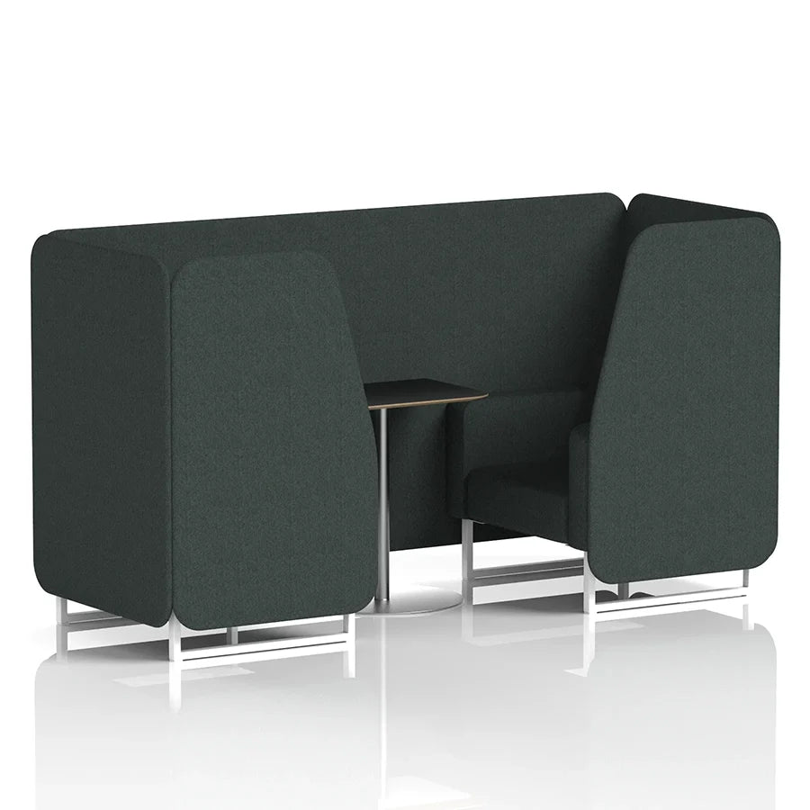 Brixworth Booth in Single Tone - 2 Seater with Black Table