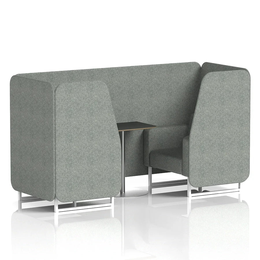 Brixworth Booth in Single Tone - 2 Seater with Black Table