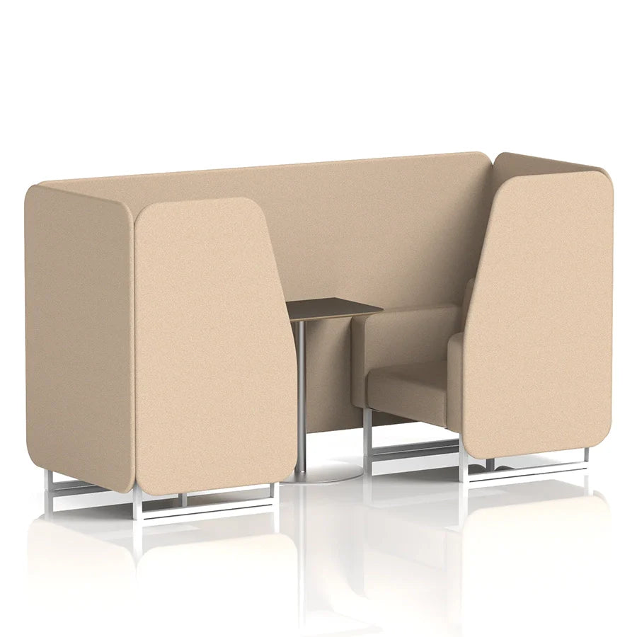 Brixworth Booth in Single Tone - 2 Seater with Black Table