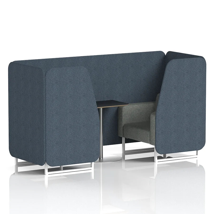 Brixworth Booth in Two Tone - 2 Seater with Black Table