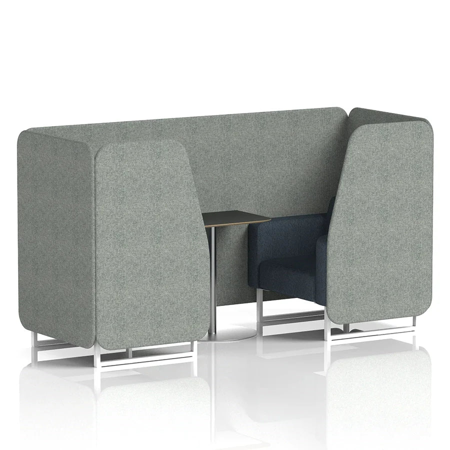 Brixworth Booth in Two Tone - 2 Seater with Black Table