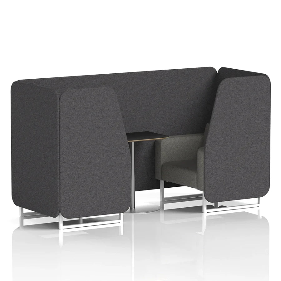 Brixworth Booth in Two Tone - 2 Seater with Black Table