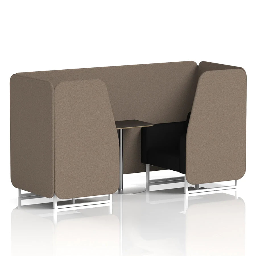 Brixworth Booth in Two Tone - 2 Seater with Black Table