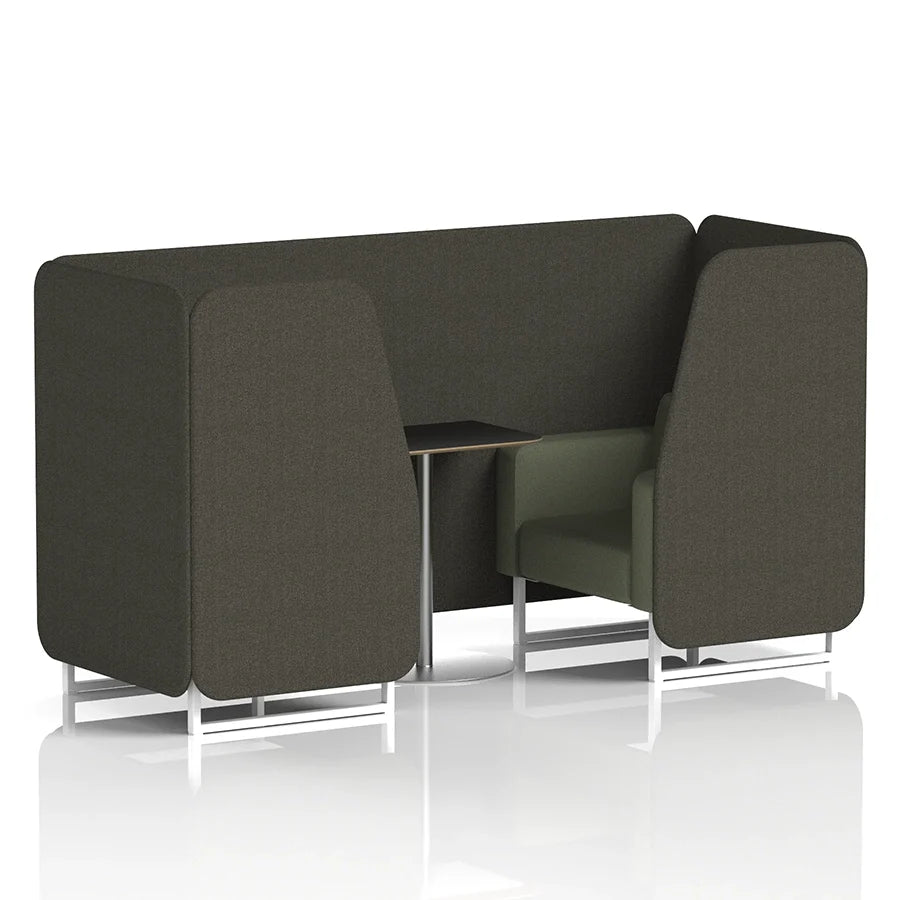 Brixworth Booth in Two Tone - 2 Seater with Black Table