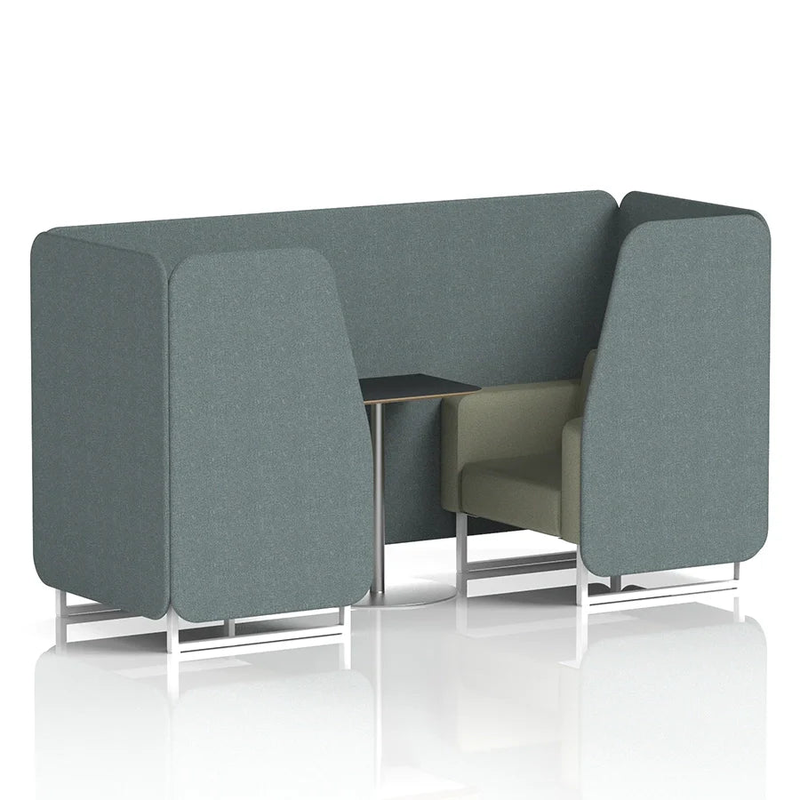 Brixworth Booth in Two Tone - 2 Seater with Black Table