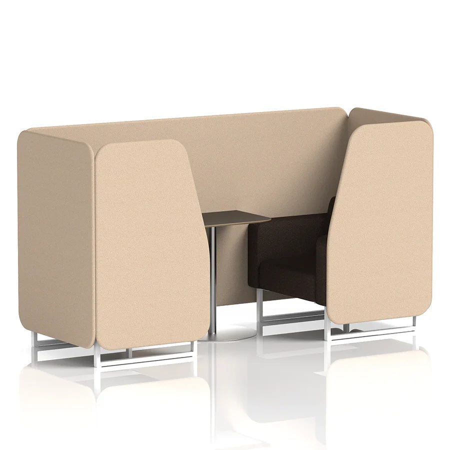 Brixworth Booth in Two Tone - 2 Seater with Black Table