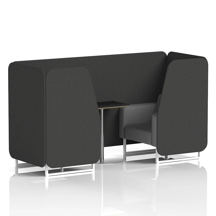 Brixworth Booth in Two Tone - 2 Seater with Black Table