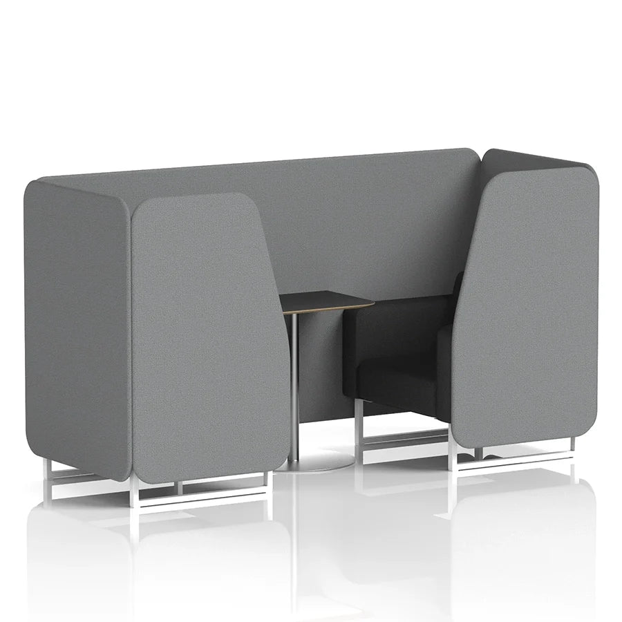 Brixworth Booth in Two Tone - 2 Seater with Black Table