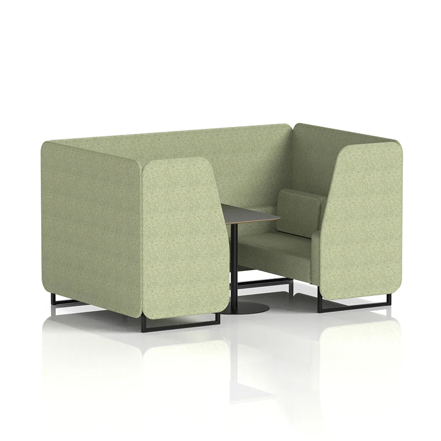 Brixworth Booth in Single Tone - 4 Seater with Black Table