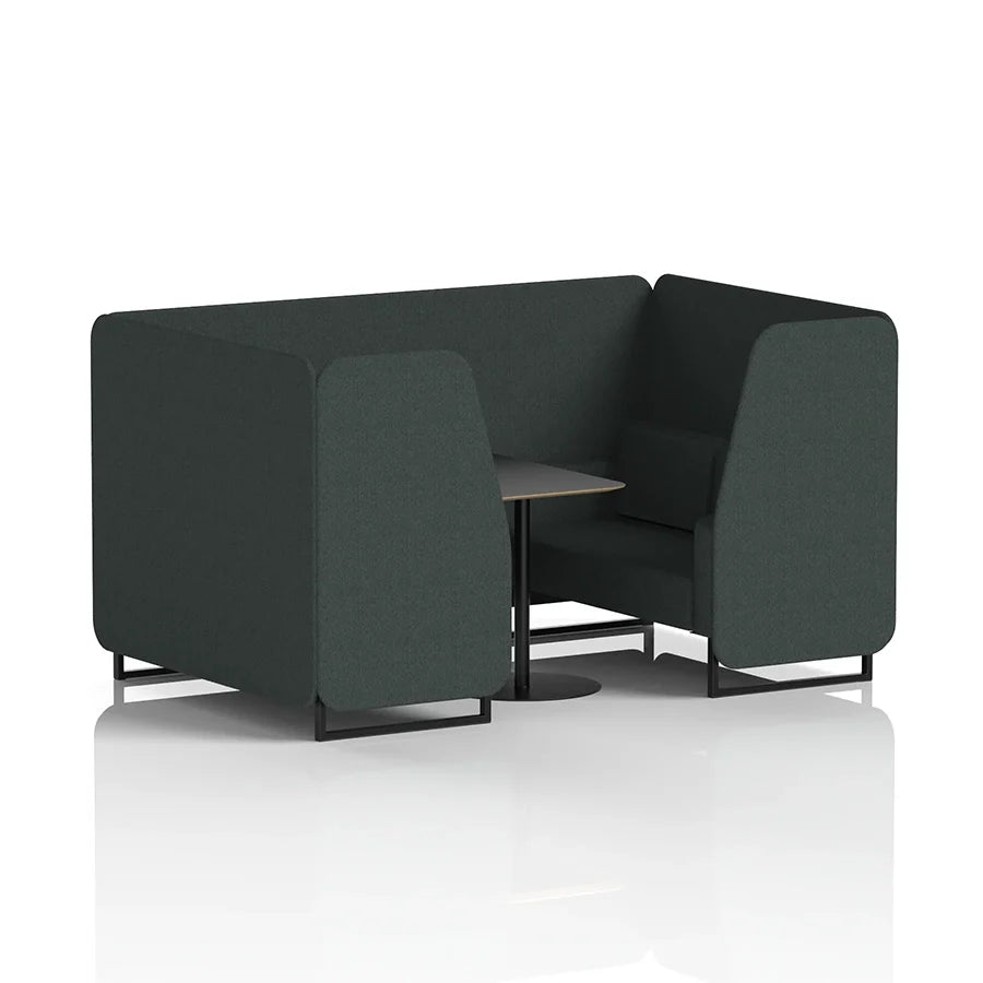 Brixworth Booth in Single Tone - 4 Seater with Black Table