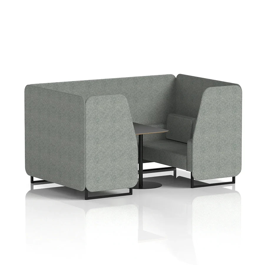Brixworth Booth in Single Tone - 4 Seater with Black Table