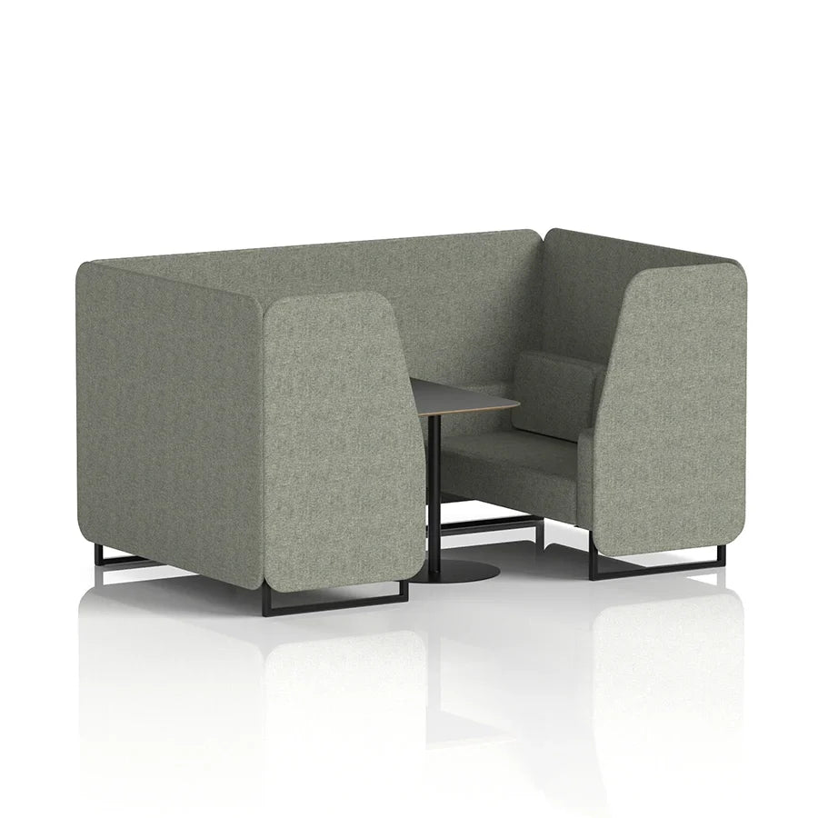 Brixworth Booth in Single Tone - 4 Seater with Black Table