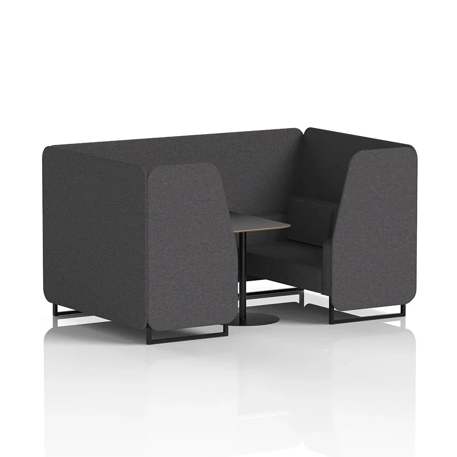 Brixworth Booth in Single Tone - 4 Seater with Black Table