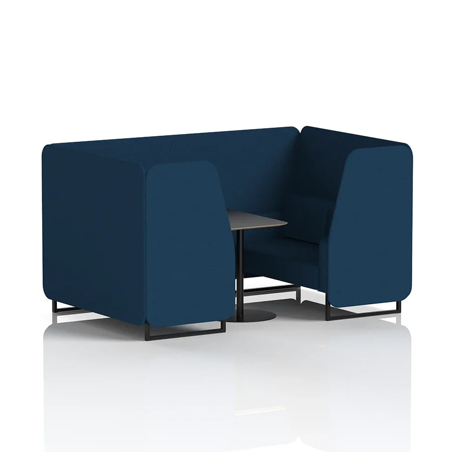 Brixworth Booth in Single Tone - 4 Seater with Black Table
