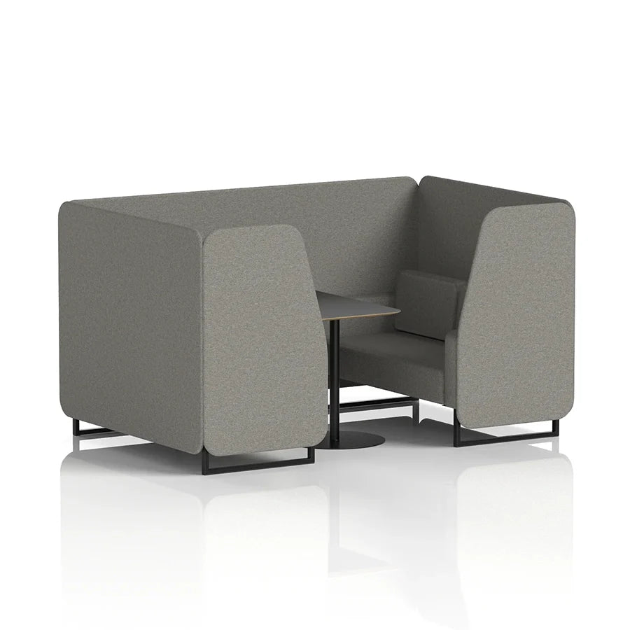 Brixworth Booth in Single Tone - 4 Seater with Black Table