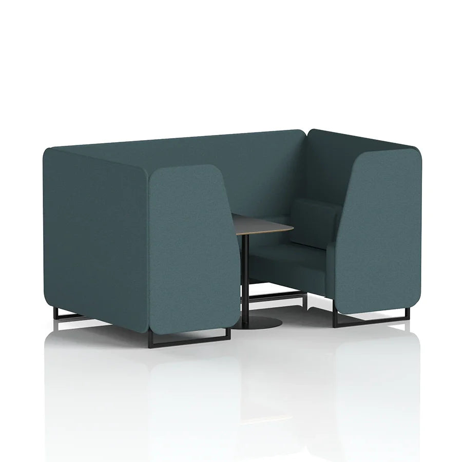 Brixworth Booth in Single Tone - 4 Seater with Black Table