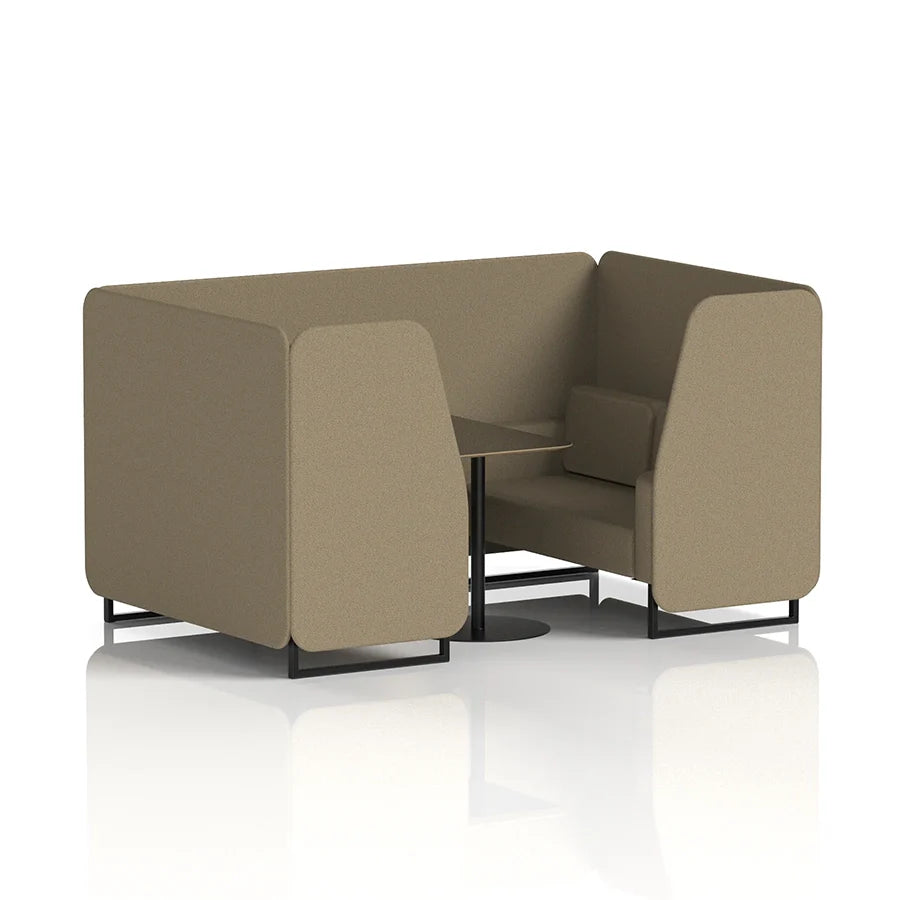 Brixworth Booth in Single Tone - 4 Seater with Black Table
