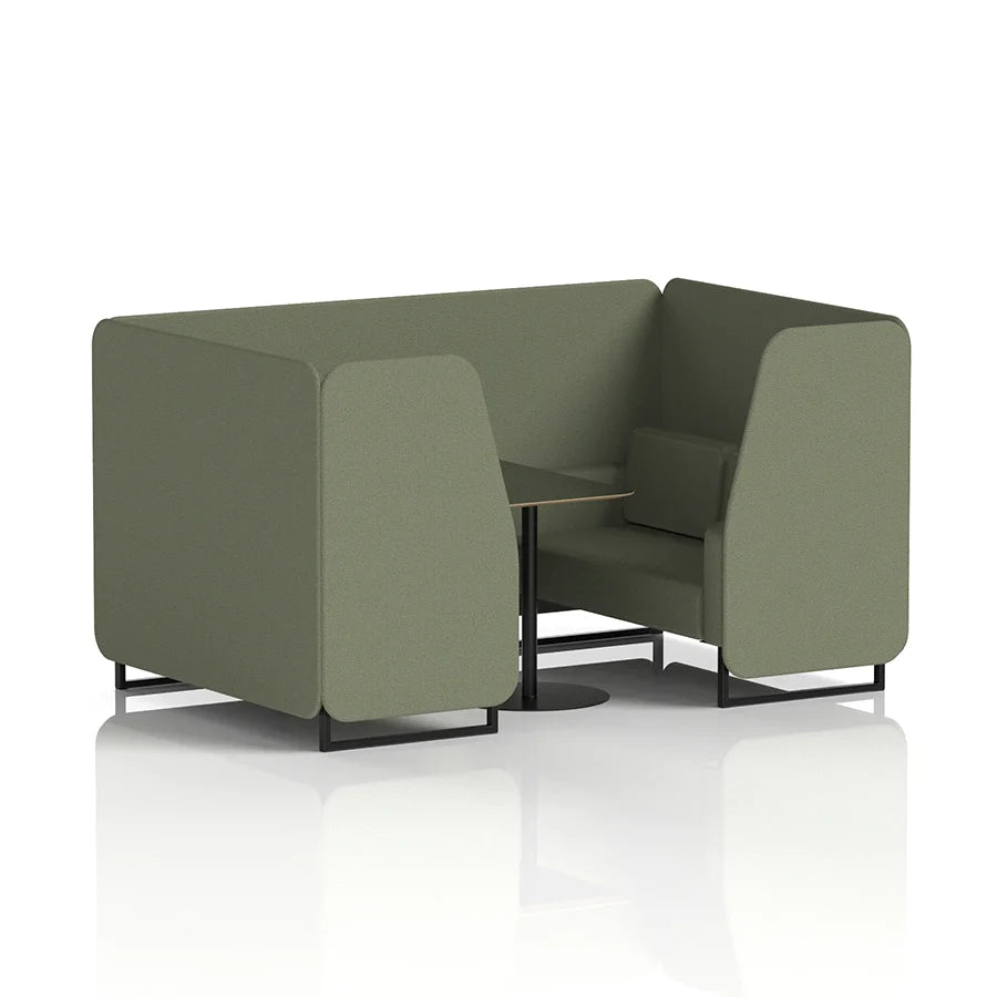 Brixworth Booth in Single Tone - 4 Seater with Black Table
